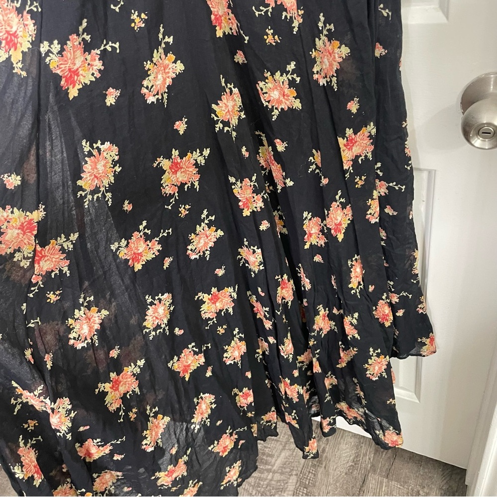 Free People Sea Glass Floral Cottagecore Prairie Bohemian Floral Midi Dress - Picture 5 of 13